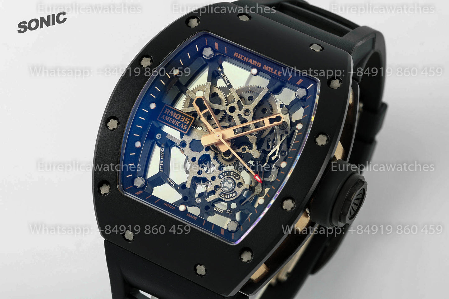 Richard Mille RM 035 RM035 Rose Gold TZP Americas Black Toro versione migliore 1:1 Sonic Fabbrica V4