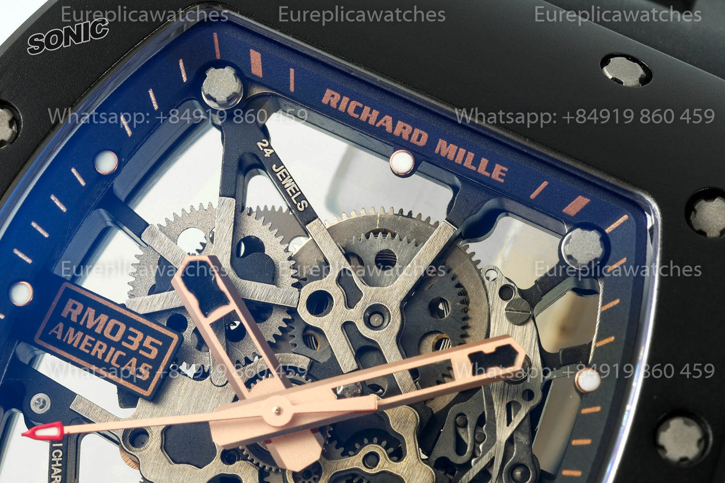 Richard Mille RM 035 RM035 Rose Gold TZP Americas Black Toro versione migliore 1:1 Sonic Fabbrica V4