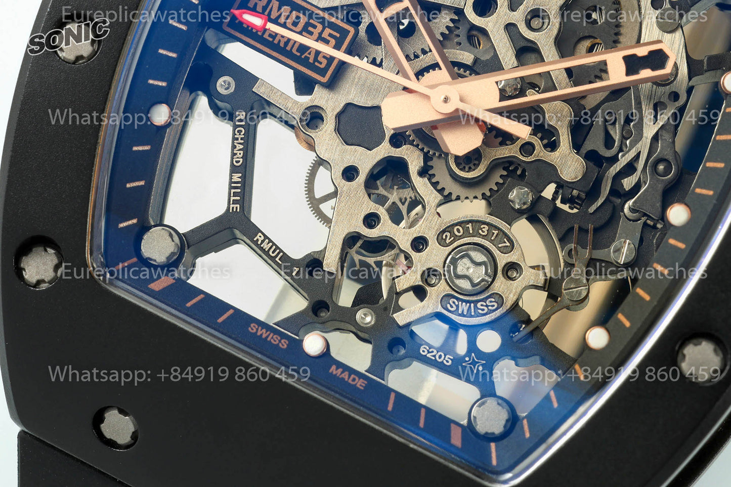 Richard Mille RM 035 RM035 Rose Gold TZP Americas Black Toro versione migliore 1:1 Sonic Fabbrica V4