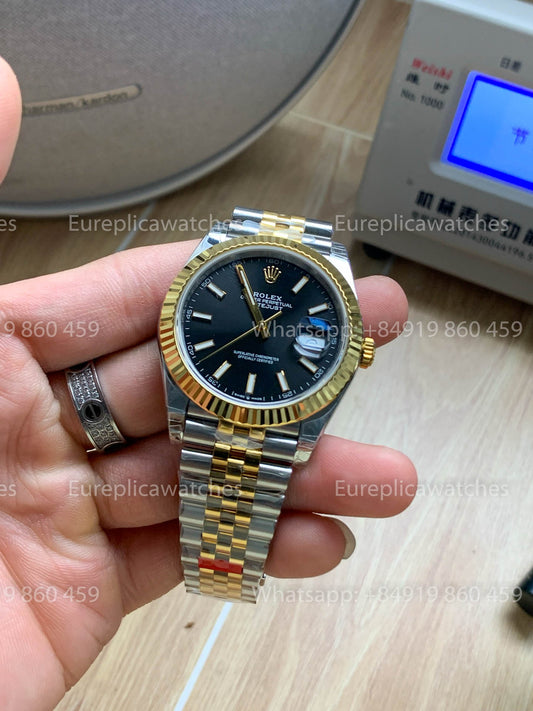 Rolex Datejust 41 M126333 quadrante nero Fluted lunetta versione migliore 1:1 VS Fabbrica