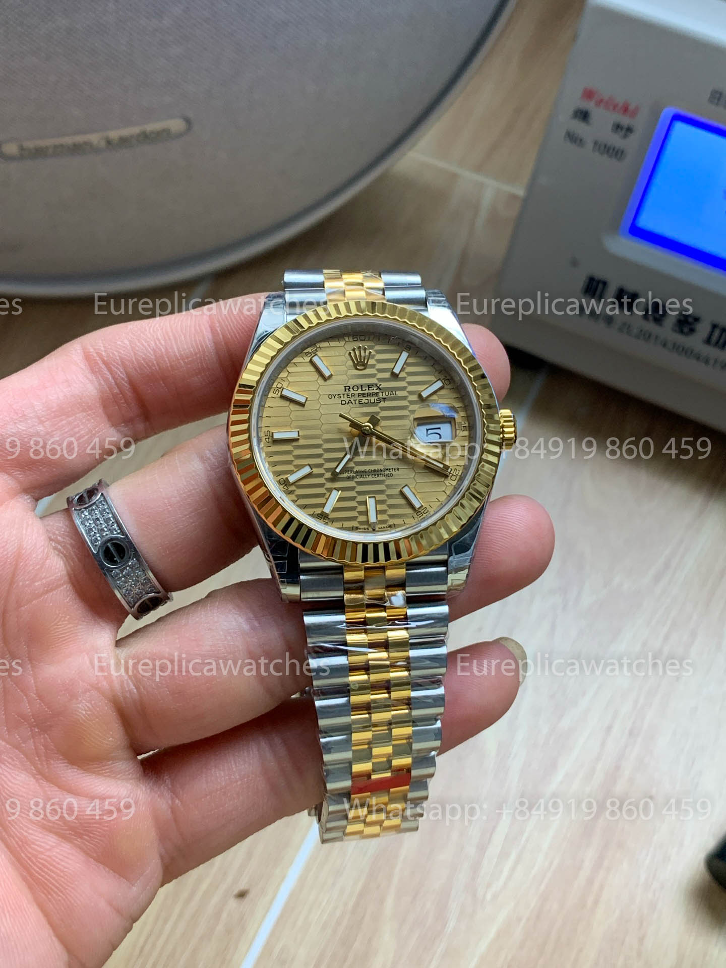 Rolex Datejust 41 M126333 Golden Motif quadrante Fluted lunetta versione migliore 1:1 VS Fabbrica