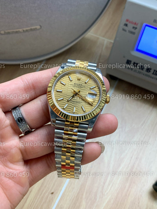 Rolex Datejust 41 M126333 Golden Motif quadrante Fluted lunetta versione migliore 1:1 VS Fabbrica