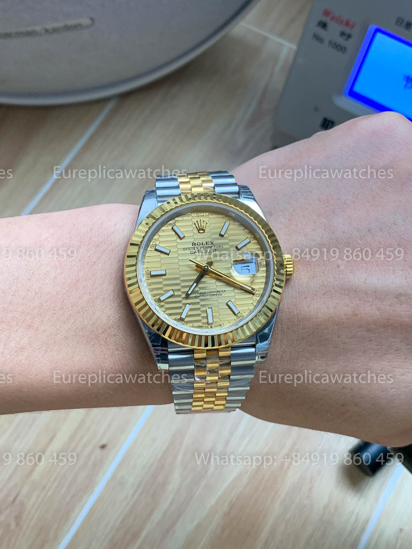 Rolex Datejust 41 M126333 Golden Motif quadrante Fluted lunetta versione migliore 1:1 VS Fabbrica