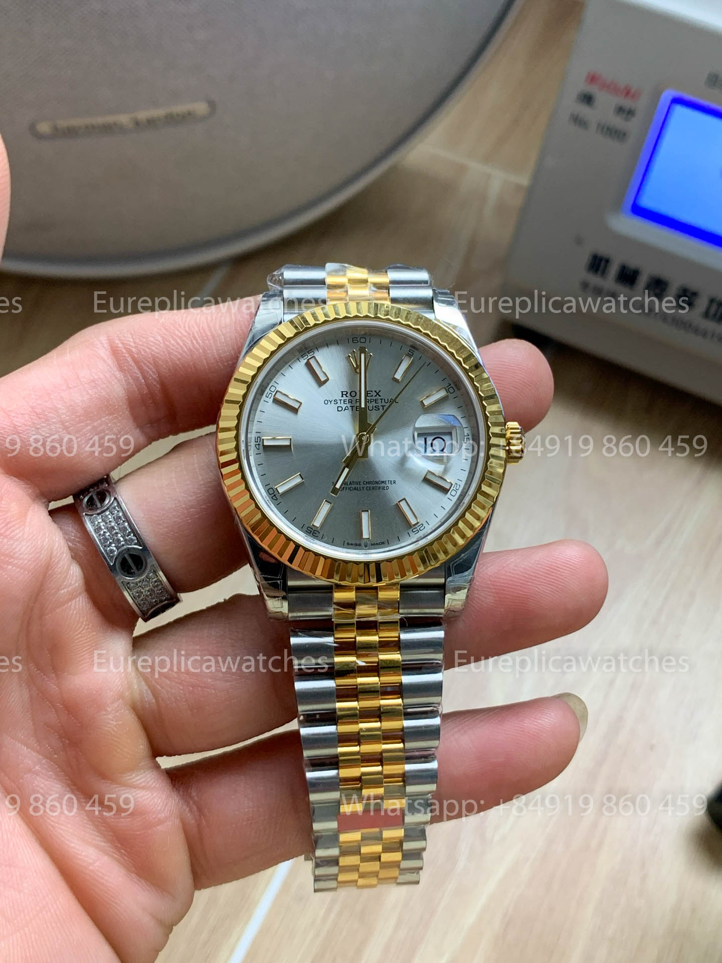 Rolex Datejust 41 M126333 quadrante argento Yellow Oro Rolesor Fluted lunetta versione migliore 1:1 VS Fabbrica