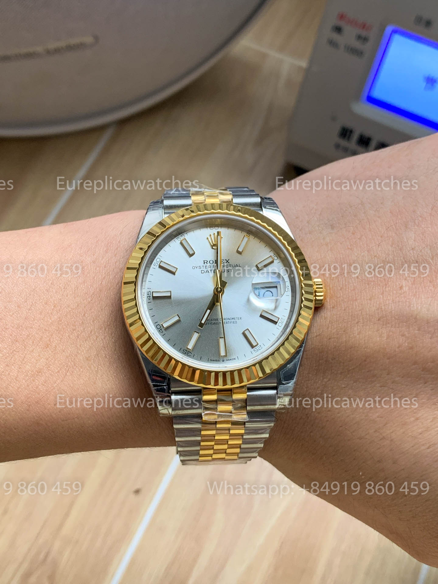 Rolex Datejust 41 M126333 quadrante argento Yellow Oro Rolesor Fluted lunetta versione migliore 1:1 VS Fabbrica