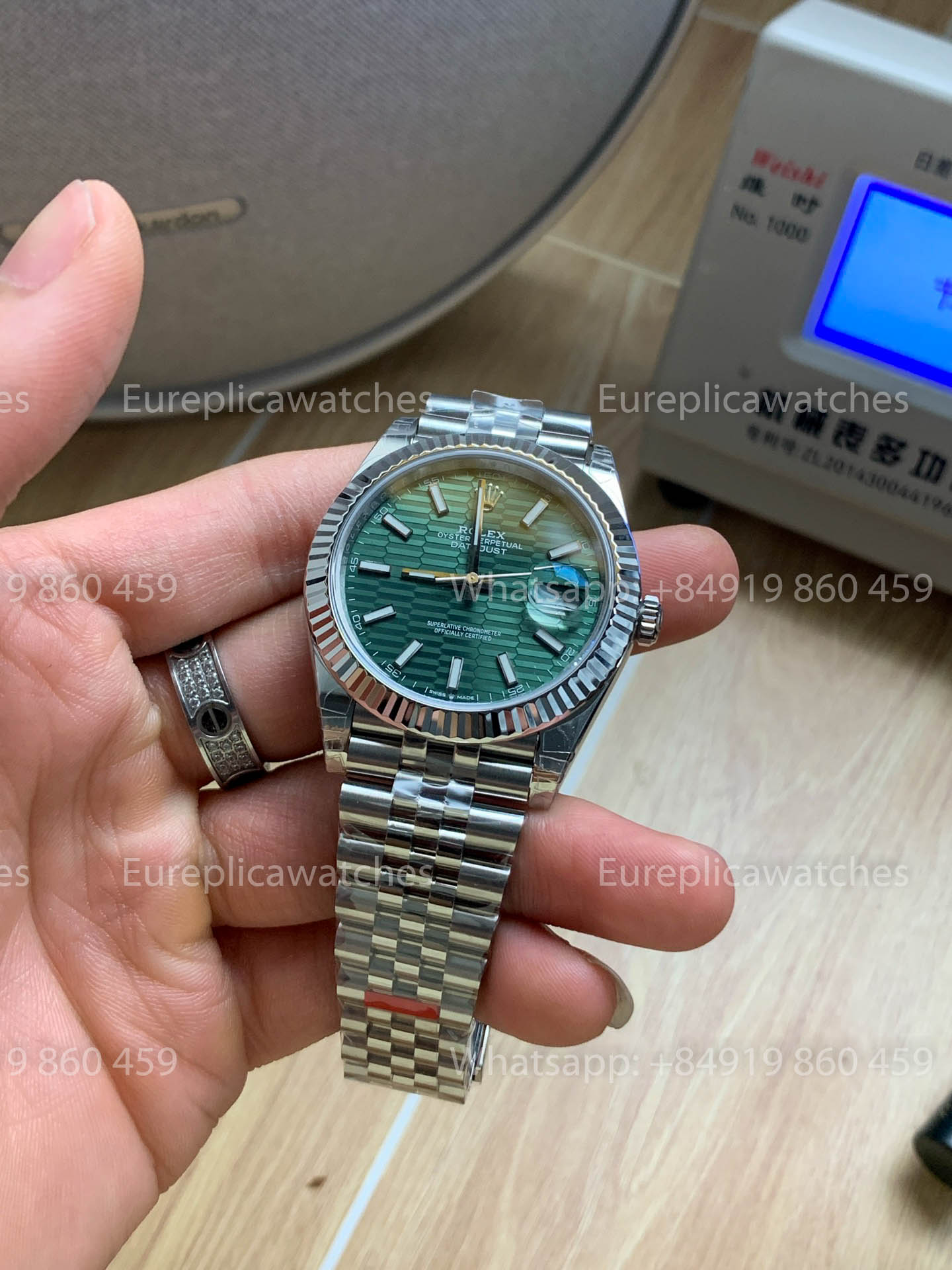 Rolex Datejust 41 M126334-0030 Verde Motif quadrante  Fluted lunetta versione migliore 1:1 VS Fabbrica