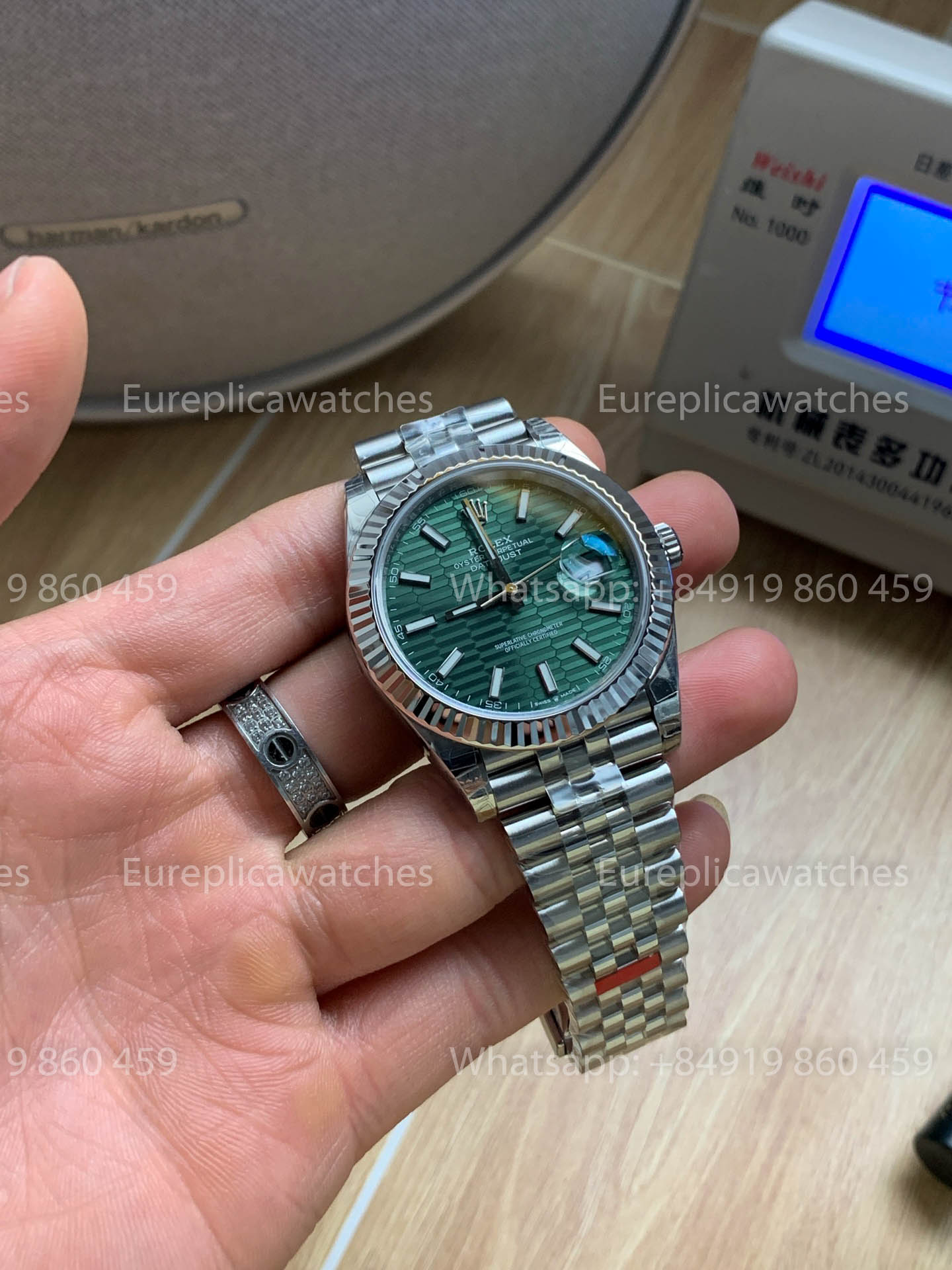 Rolex Datejust 41 M126334-0030 Verde Motif quadrante  Fluted lunetta versione migliore 1:1 VS Fabbrica