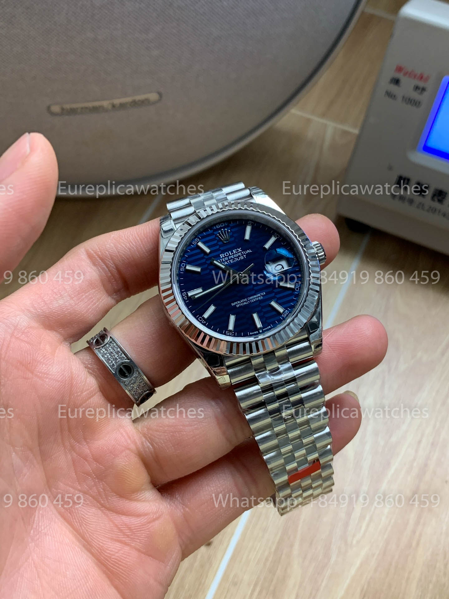 Rolex Datejust 41 M126334-0032 Blu Motif quadrante  Fluted lunetta versione migliore 1:1 VS Fabbrica