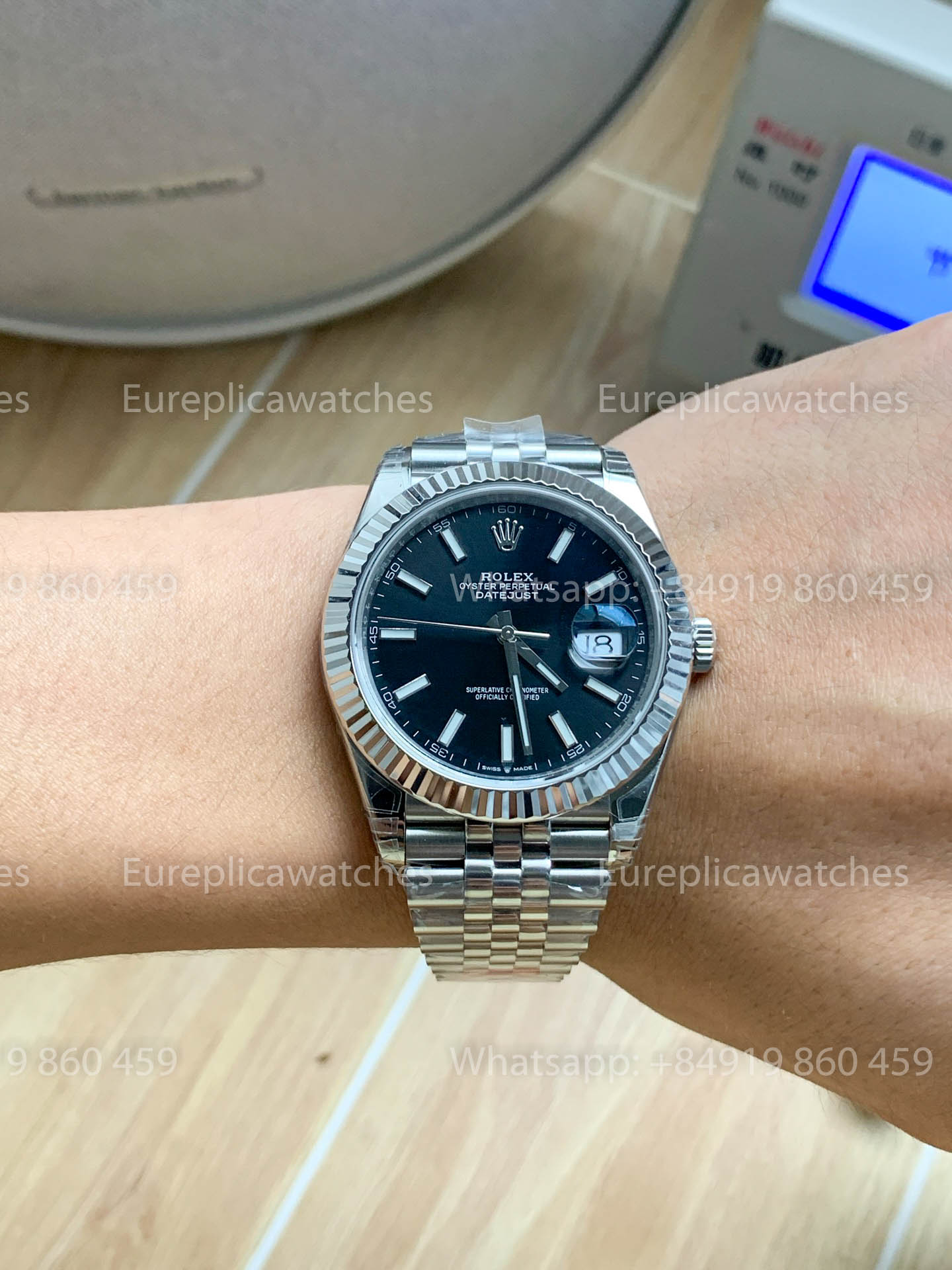 Rolex Datejust 41 M126334-0018 quadrante nero Fluted lunetta versione migliore 1:1 VS Fabbrica