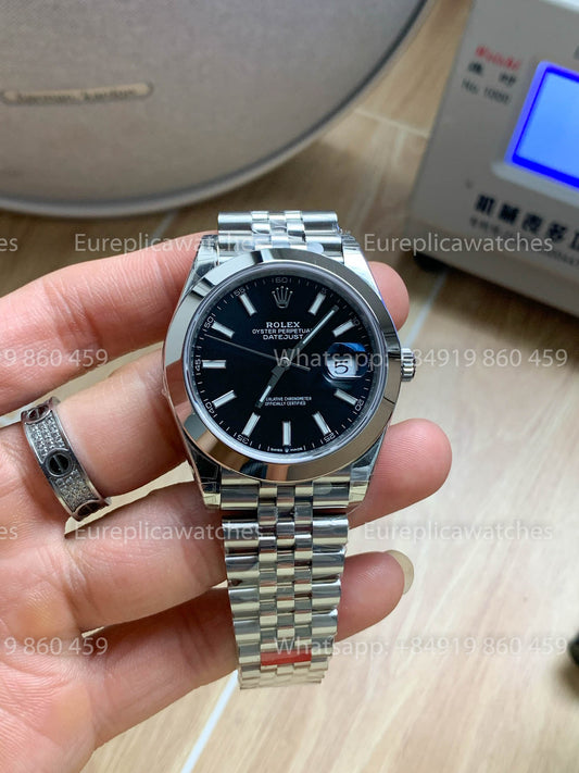 Rolex Datejust 41 M126300 quadrante nero Smooth lunetta versione migliore 1:1 VS Fabbrica