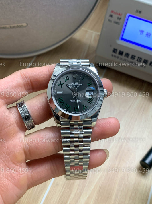 Rolex Datejust 41 M126300 Wimbledon quadrante Smooth lunetta versione migliore 1:1 VS Fabbrica