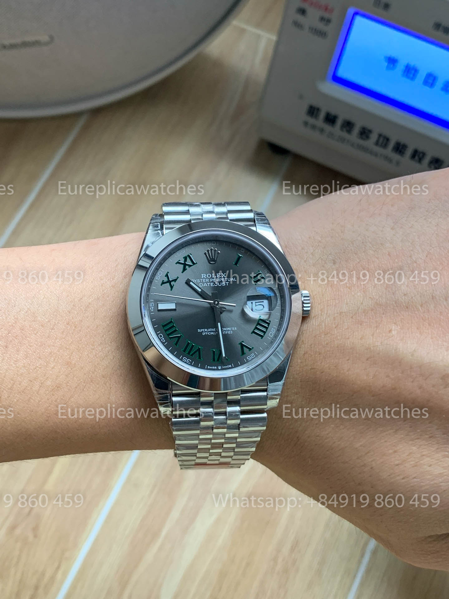 Rolex Datejust 41 M126300 Wimbledon quadrante Smooth lunetta versione migliore 1:1 VS Fabbrica