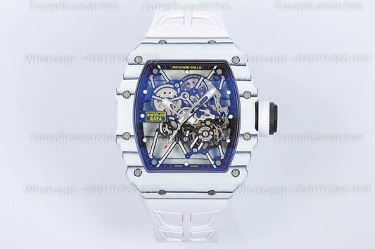 Richard Mille RM35-01 White Carbon versione migliore 1:1 White Rubber cinturino ZF Fabbrica