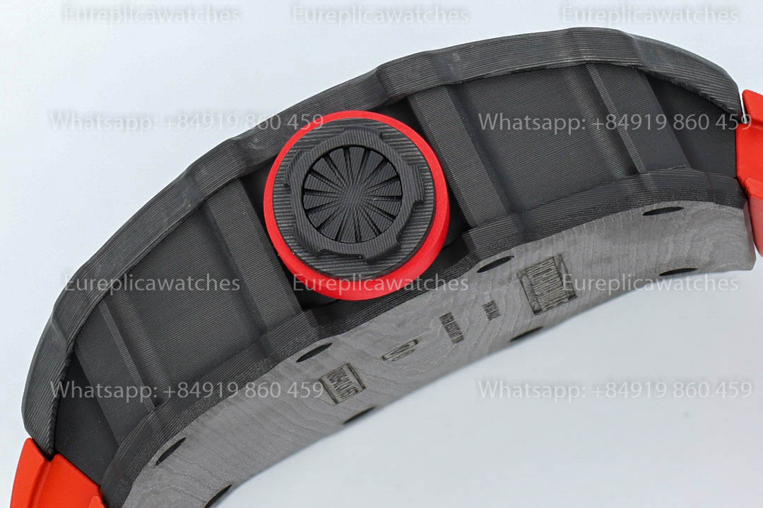Richard Mille RM35-01 Black Carbon versione migliore 1:1 Red Rubber cinturino ZF Fabbrica