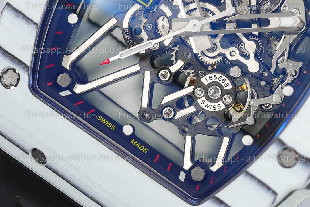 Richard Mille RM35-01 White Carbon versione migliore 1:1 Black Rubber cinturino ZF Fabbrica