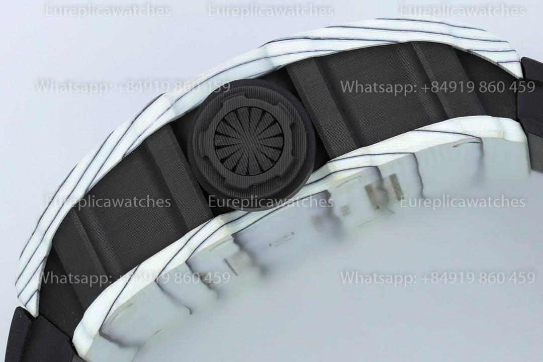 Richard Mille RM35-01 White Carbon versione migliore 1:1 Black Rubber cinturino ZF Fabbrica
