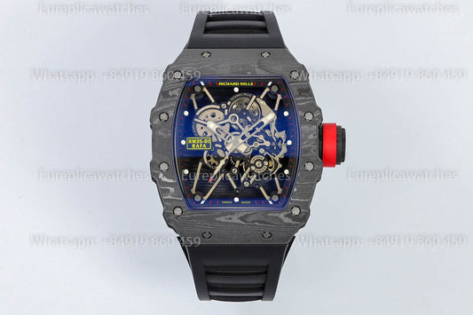 Richard Mille RM35-01 Black Carbon versione migliore 1:1 Black Rubber cinturino ZF Fabbrica