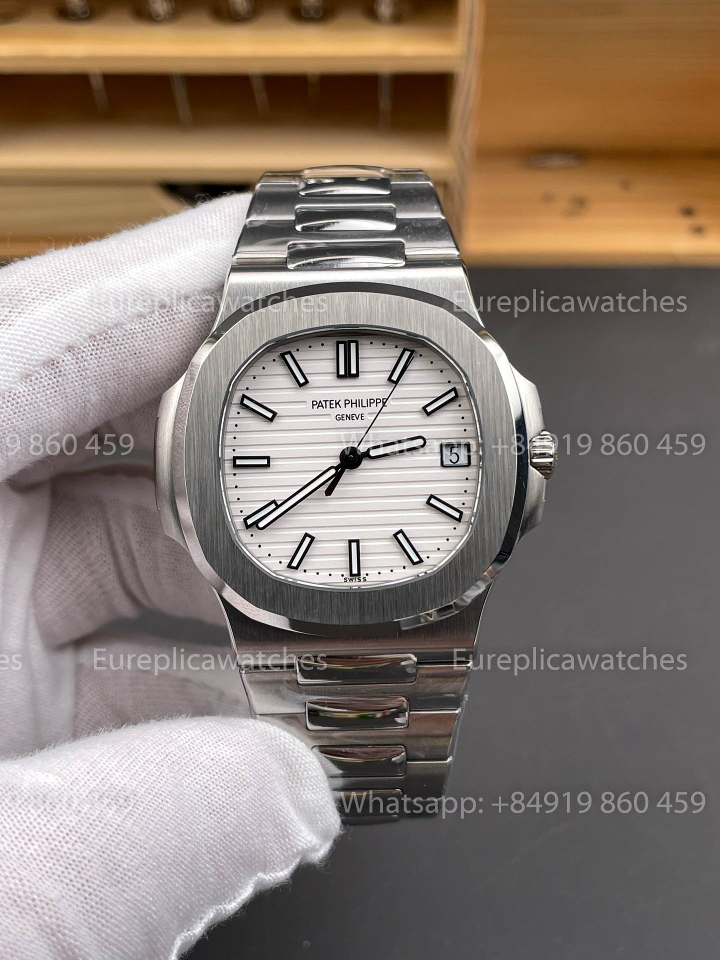 Patek Philippe Nautilus 5711/1A-011 DDF Fabbrica versão melhor 1:1 quadrante branco