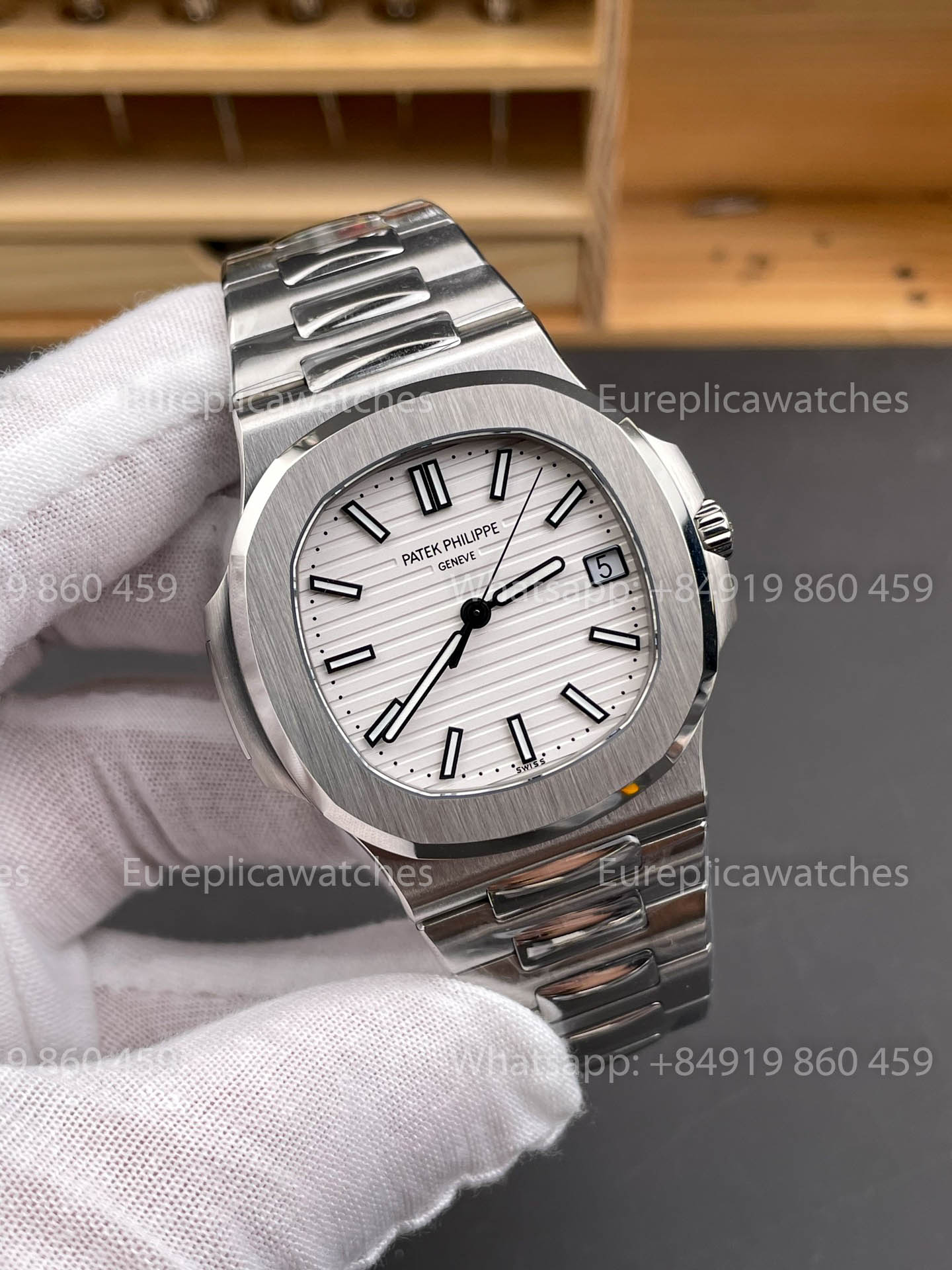 Patek Philippe Nautilus 5711/1A-011 DDF Fabbrica versão melhor 1:1 quadrante branco