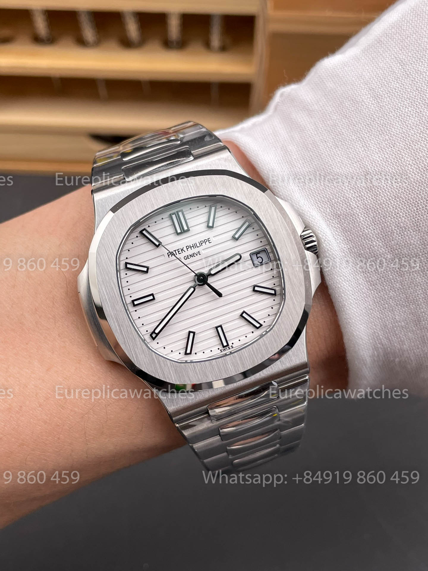 Patek Philippe Nautilus 5711/1A-011 DDF Fabbrica versão melhor 1:1 quadrante branco