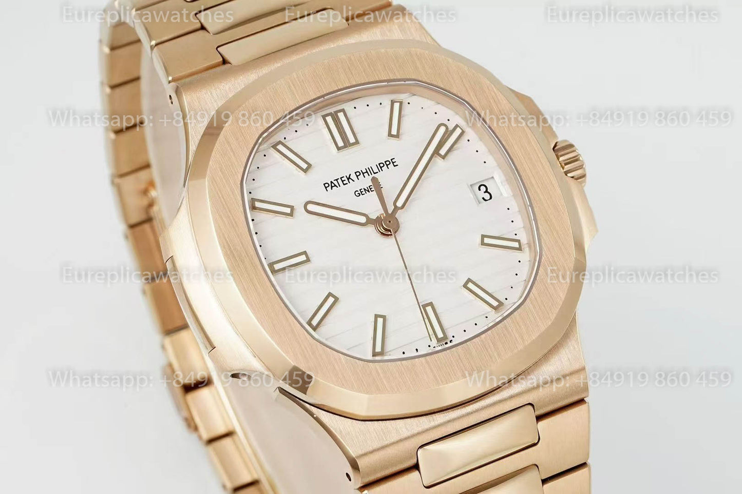 Patek Philippe Nautilus 5711J-001 Rosa Oro versão melhor 1:1 DDF Fabbrica quadrante branco