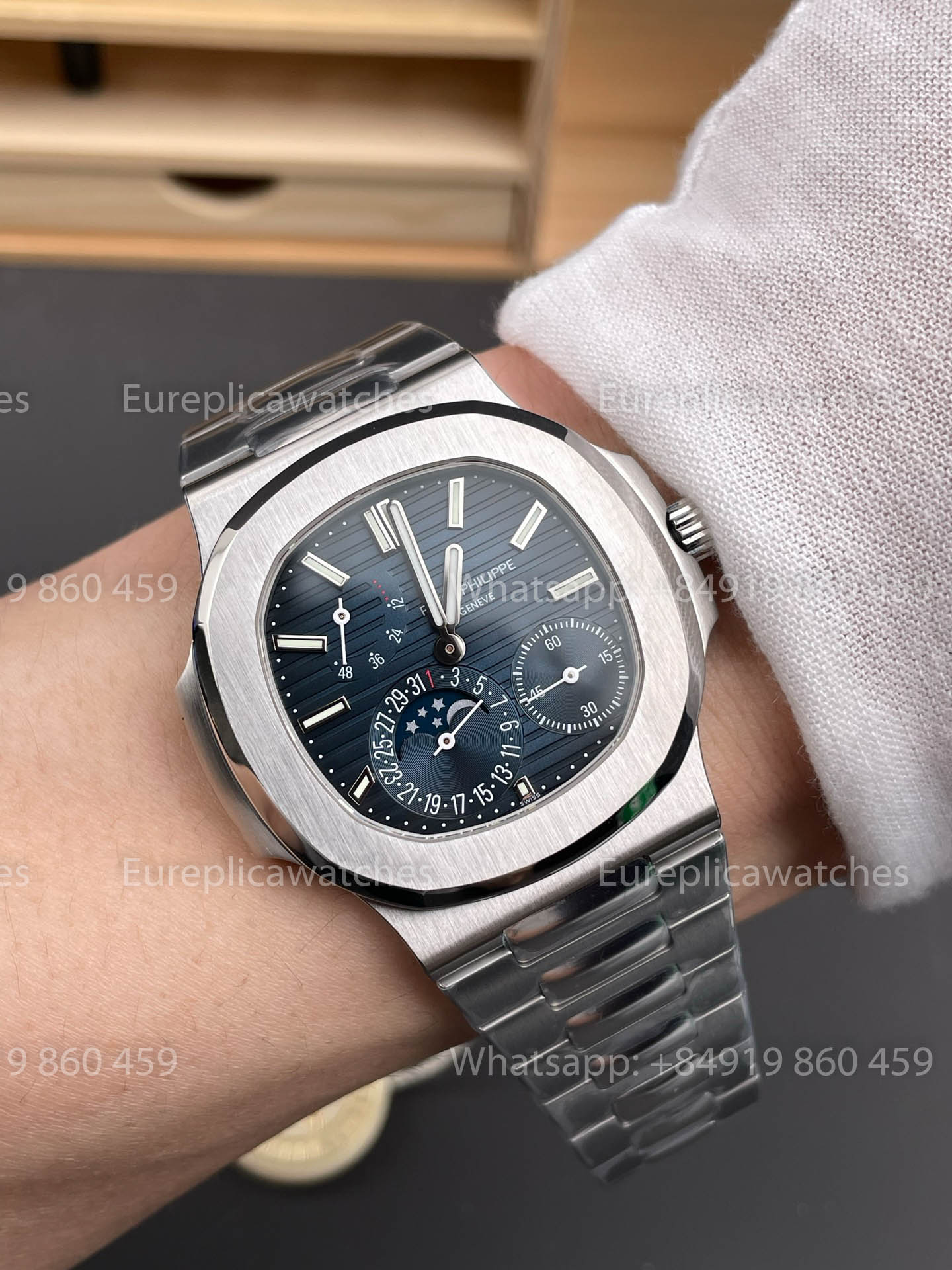 Patek Philippe Nautilus 5712/1A-001 Mostrador Azul 1:1 Melhor Versão PPF Fábrica V3