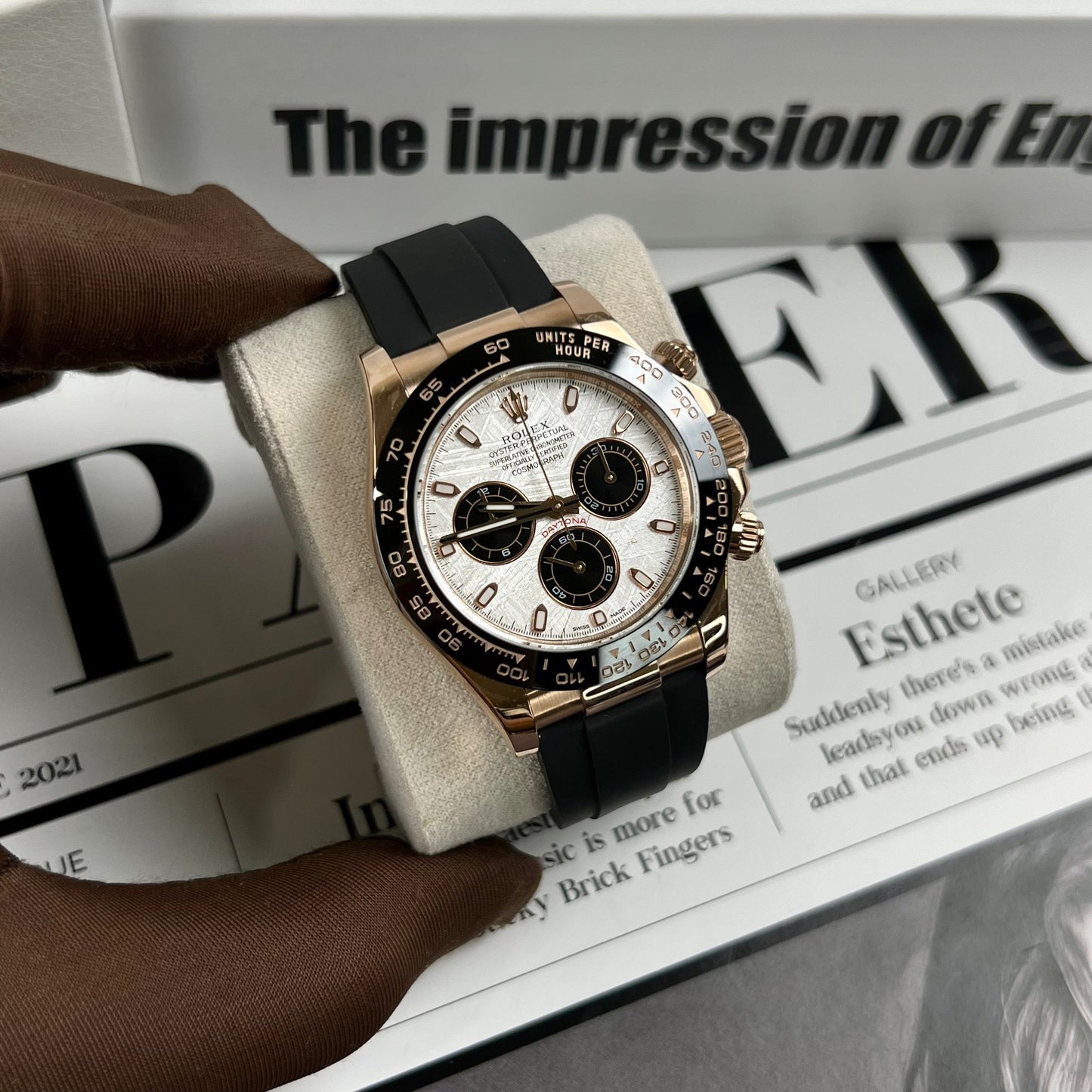Rolex Cosmograph Daytona 116515LN quadrante in meteorite 18k Rosa Oro Coated