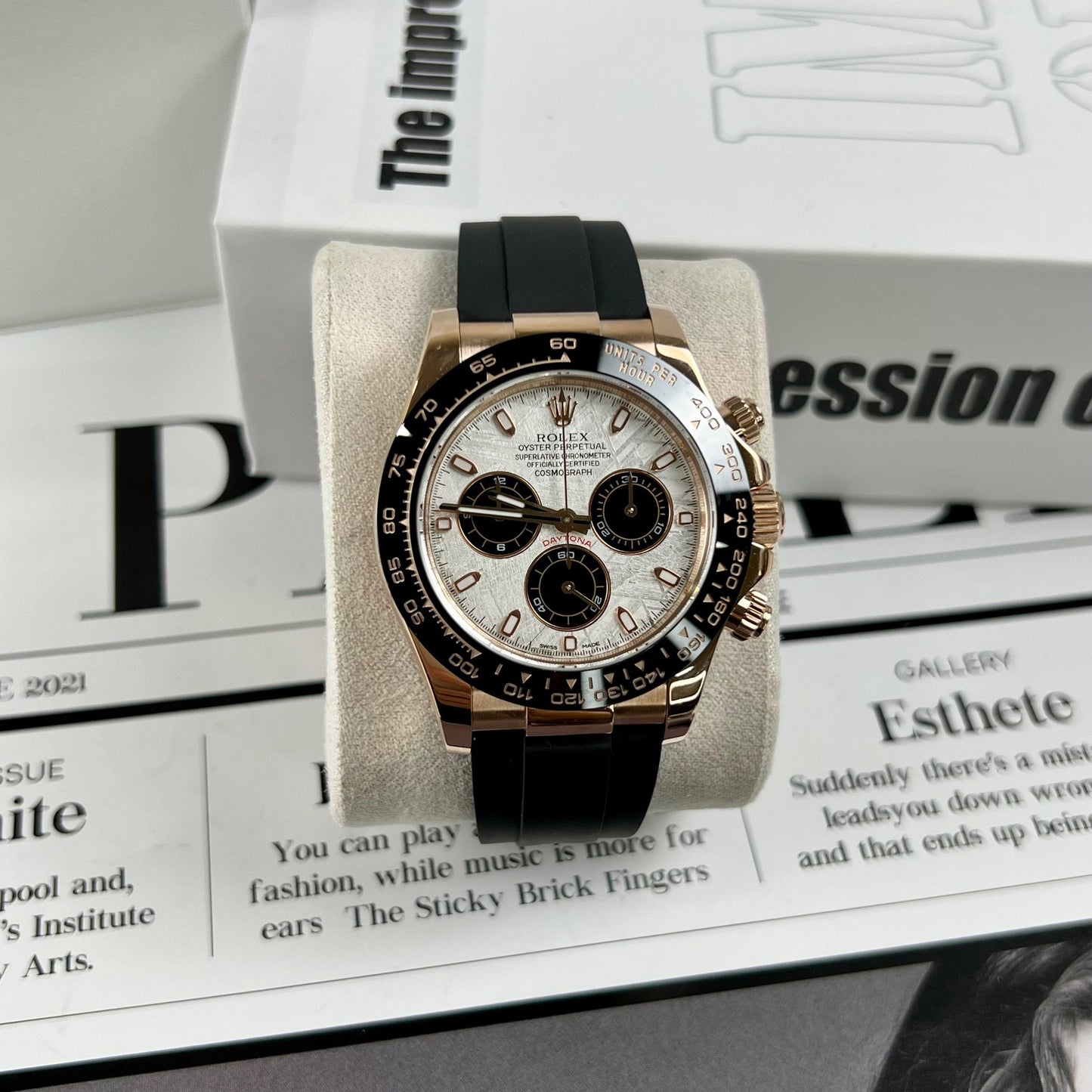 Rolex Cosmograph Daytona 116515LN quadrante in meteorite 18k Rosa Oro Coated