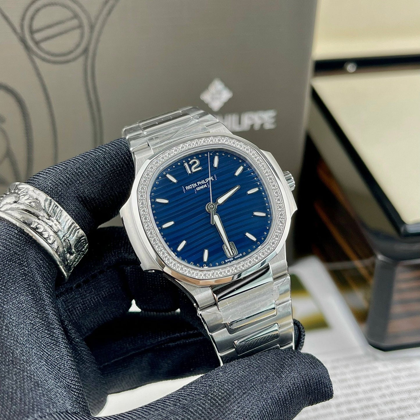 Patek Philippe Nautilus 7118/1A-001 1:1 edizione migliore 3K Fabbrica quadrante blu