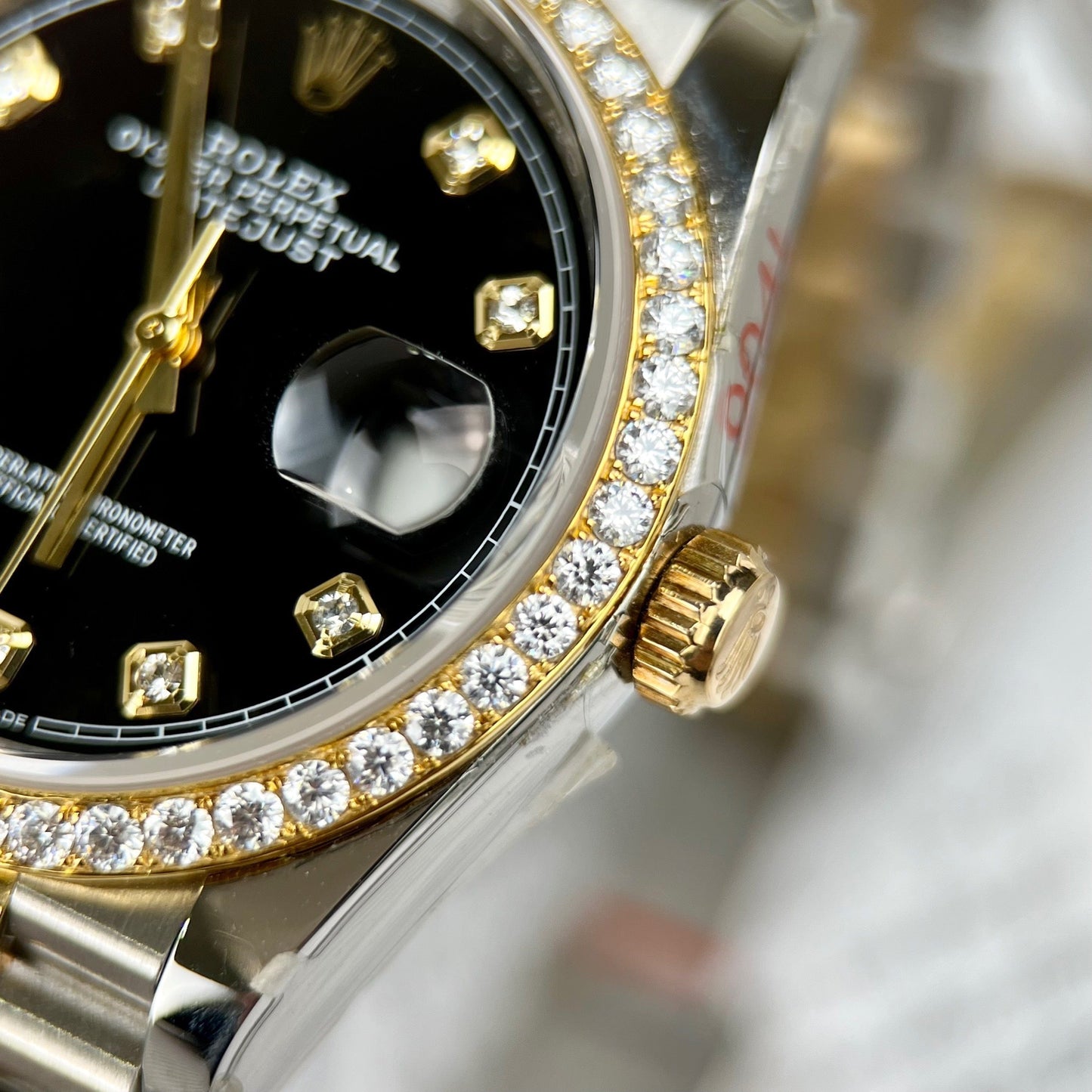 Rolex Datejust 36mm Diamonds 126283RBR 18k yellow Oro and moissanite