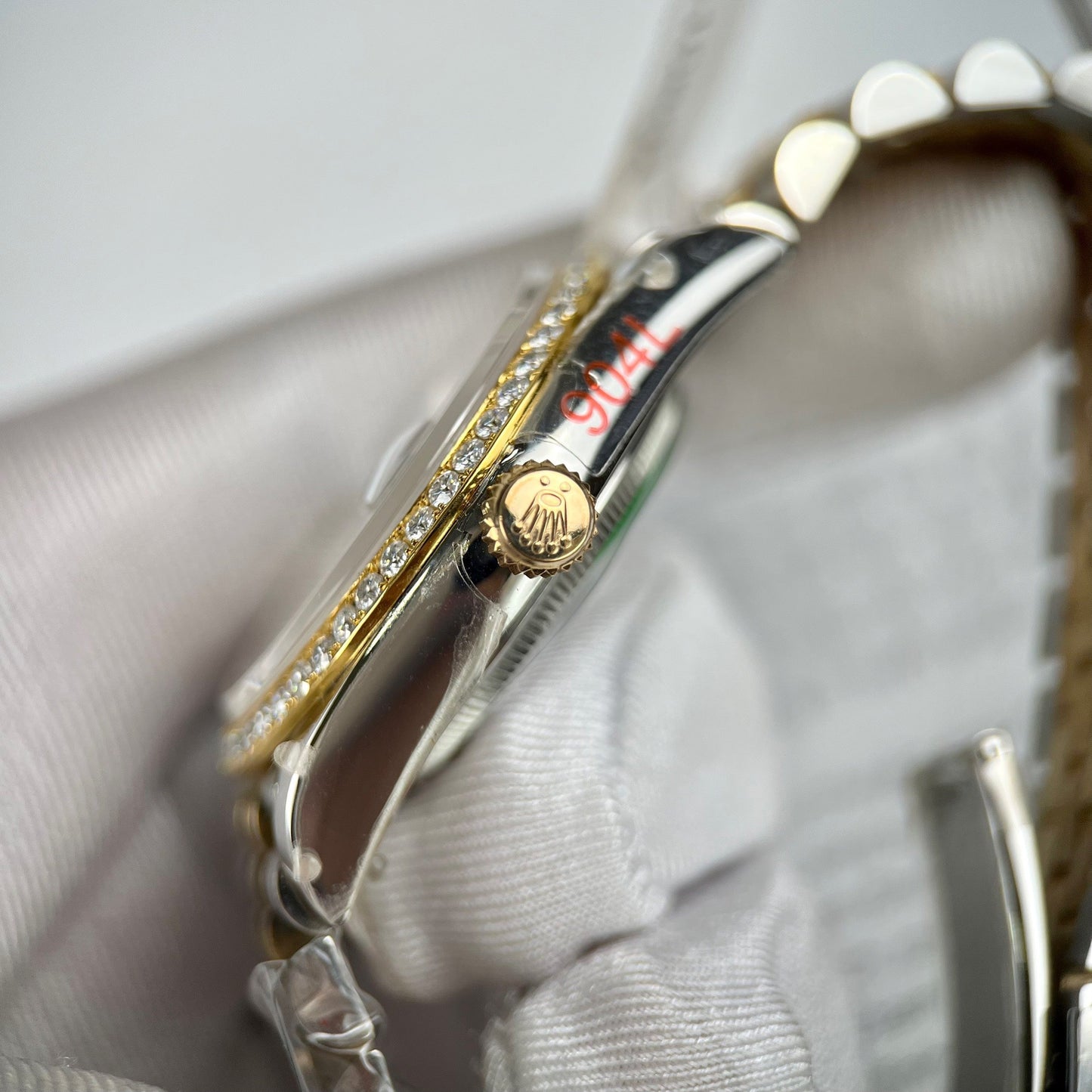 Rolex Datejust 36mm Diamonds 126283RBR 18k yellow Oro and moissanite