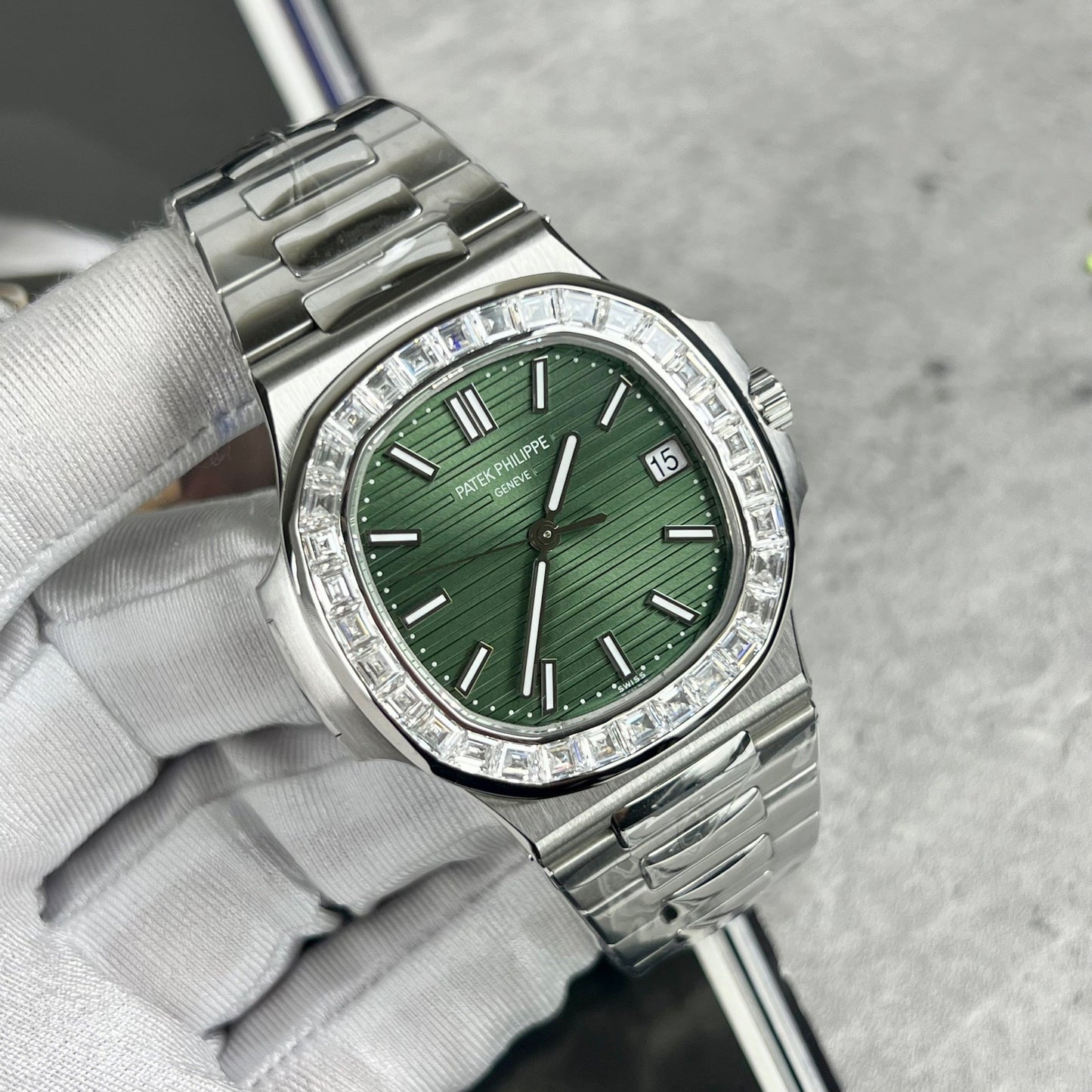 Patek Philippe Nautilus 5711/1A-014 made from 3K Fabbrica and custom Moissanite diamonds