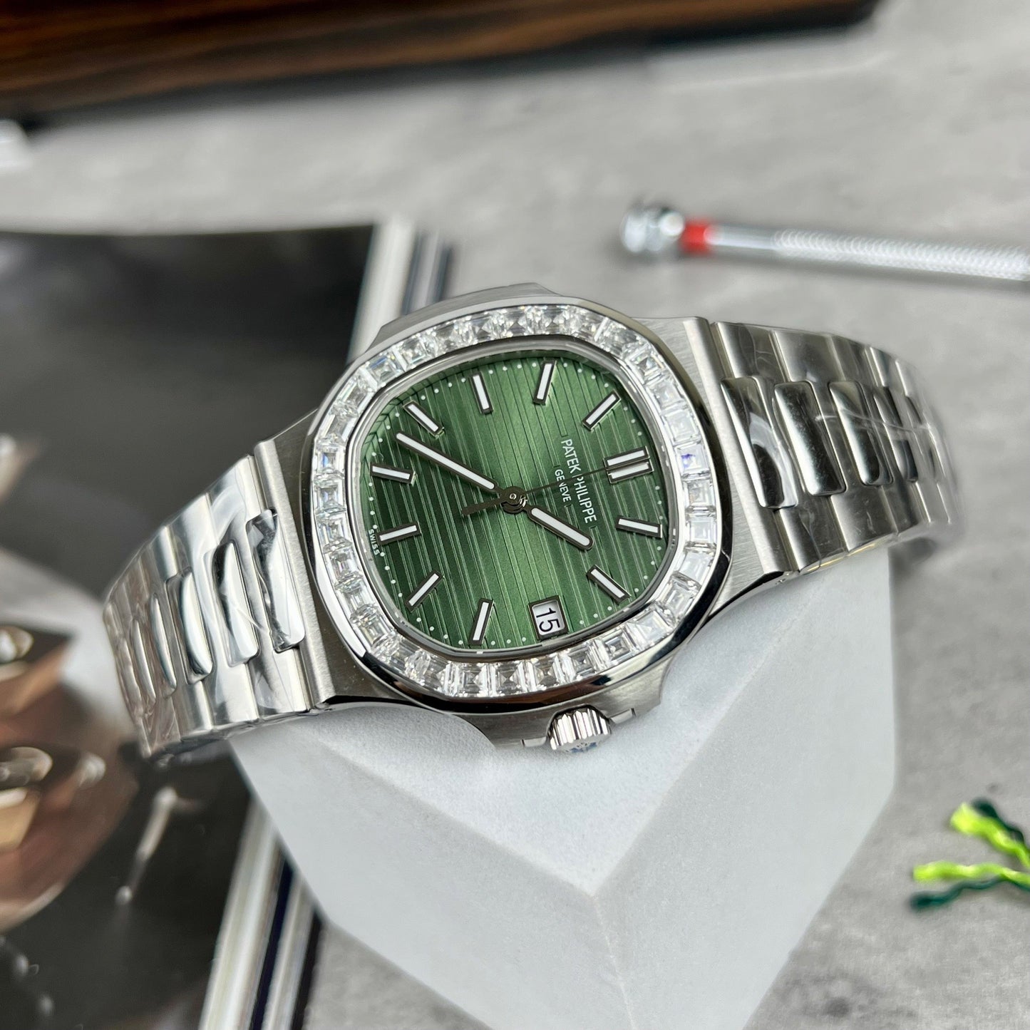 Patek Philippe Nautilus 5711/1A-014 made from 3K Fabbrica and custom Moissanite diamonds