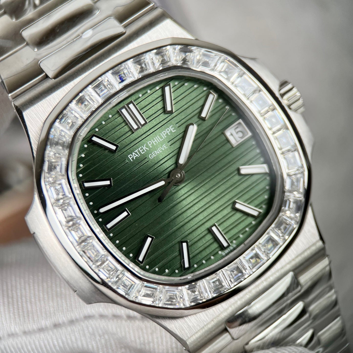 Patek Philippe Nautilus 5711/1A-014 made from 3K Fabbrica and custom Moissanite diamonds