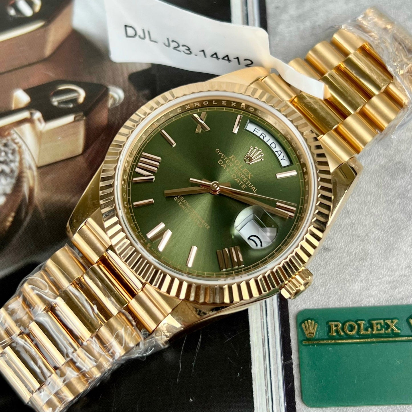 Rolex Day-Date 40 228235 Oro Filled 18k with 167 gram peso quadrante verde