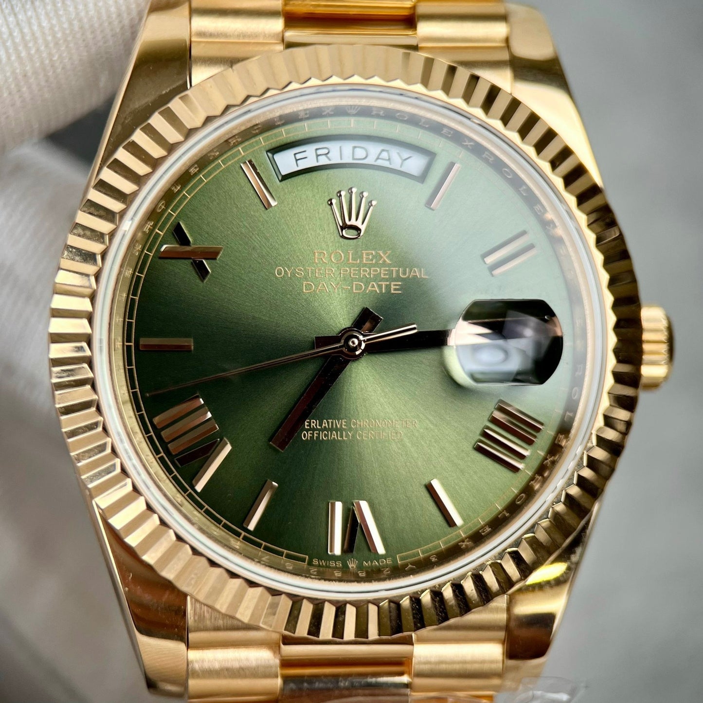 Rolex Day-Date 40 228235 Oro Filled 18k with 167 gram peso quadrante verde