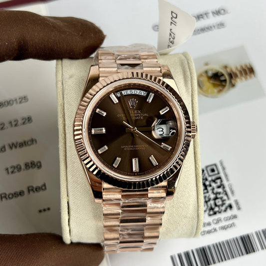 Rolex Day-Date 40mm 228235 chocolate quadrante 18k Rosa Oro filled 150 gram
