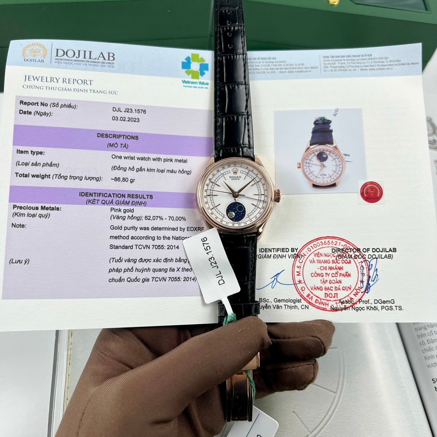 Rolex Cellini Moonphase 50535 18k rose gold filled KZ Fabbrica