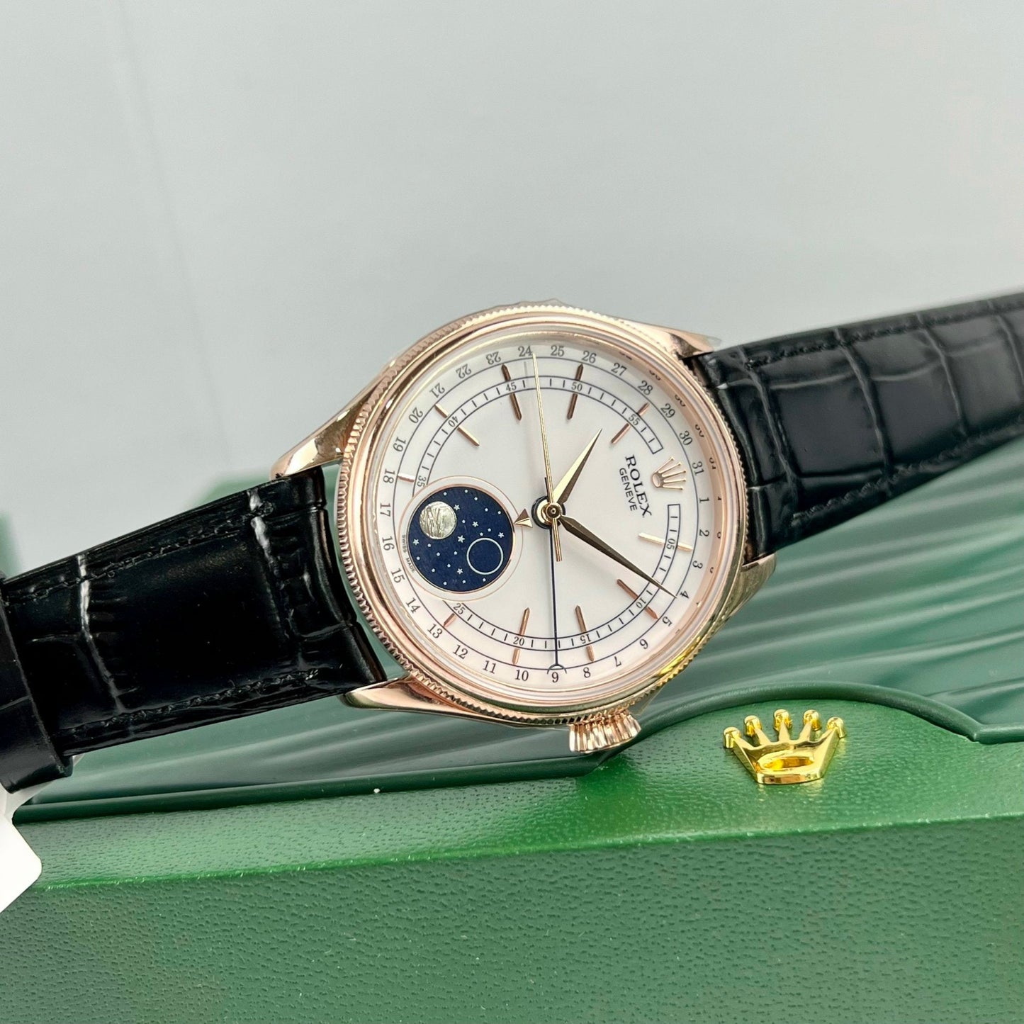 Rolex Cellini Moonphase 50535 18k rose gold filled KZ Fabbrica