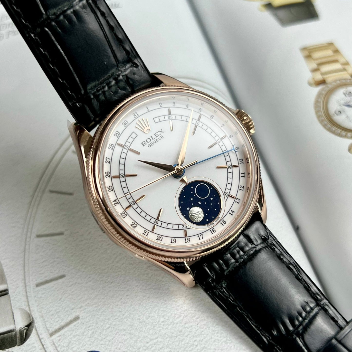 Rolex Cellini Moonphase 50535 18k rose gold filled KZ Fabbrica