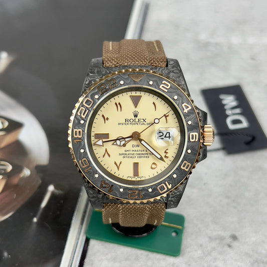 Rolex GMT-MASTER II Diw arabic eagle 1:1 edizione migliore Brown Fabric cinturino