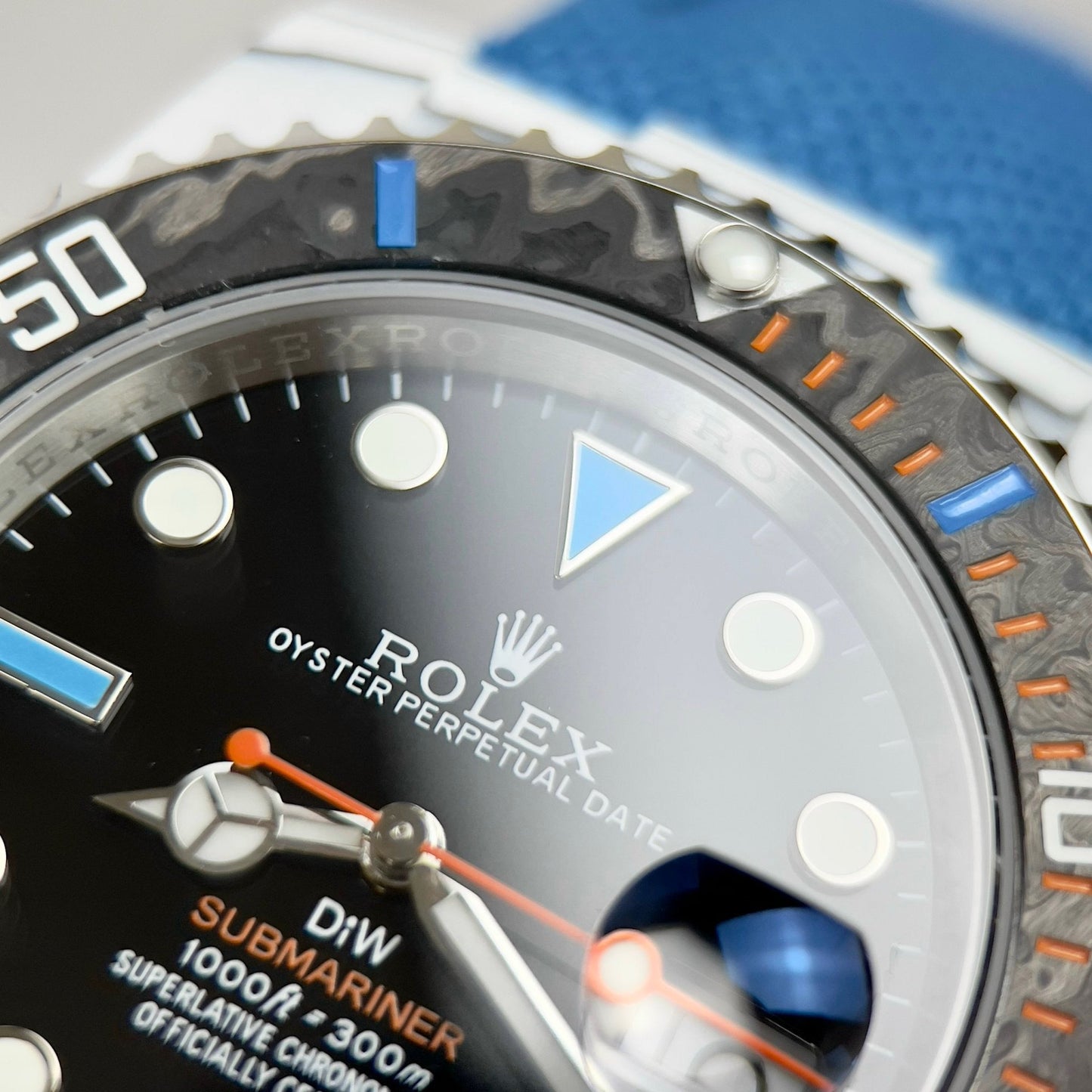 Rolex Submariner custom Diw 1:1 edizione migliore Blu Fabric cinturino quadrante nero