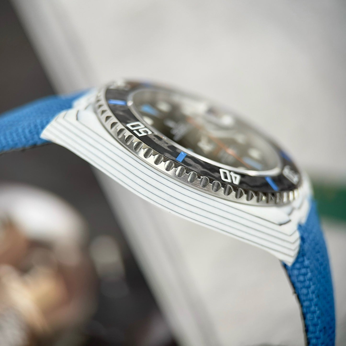 Rolex Submariner custom Diw 1:1 edizione migliore Blu Fabric cinturino quadrante nero