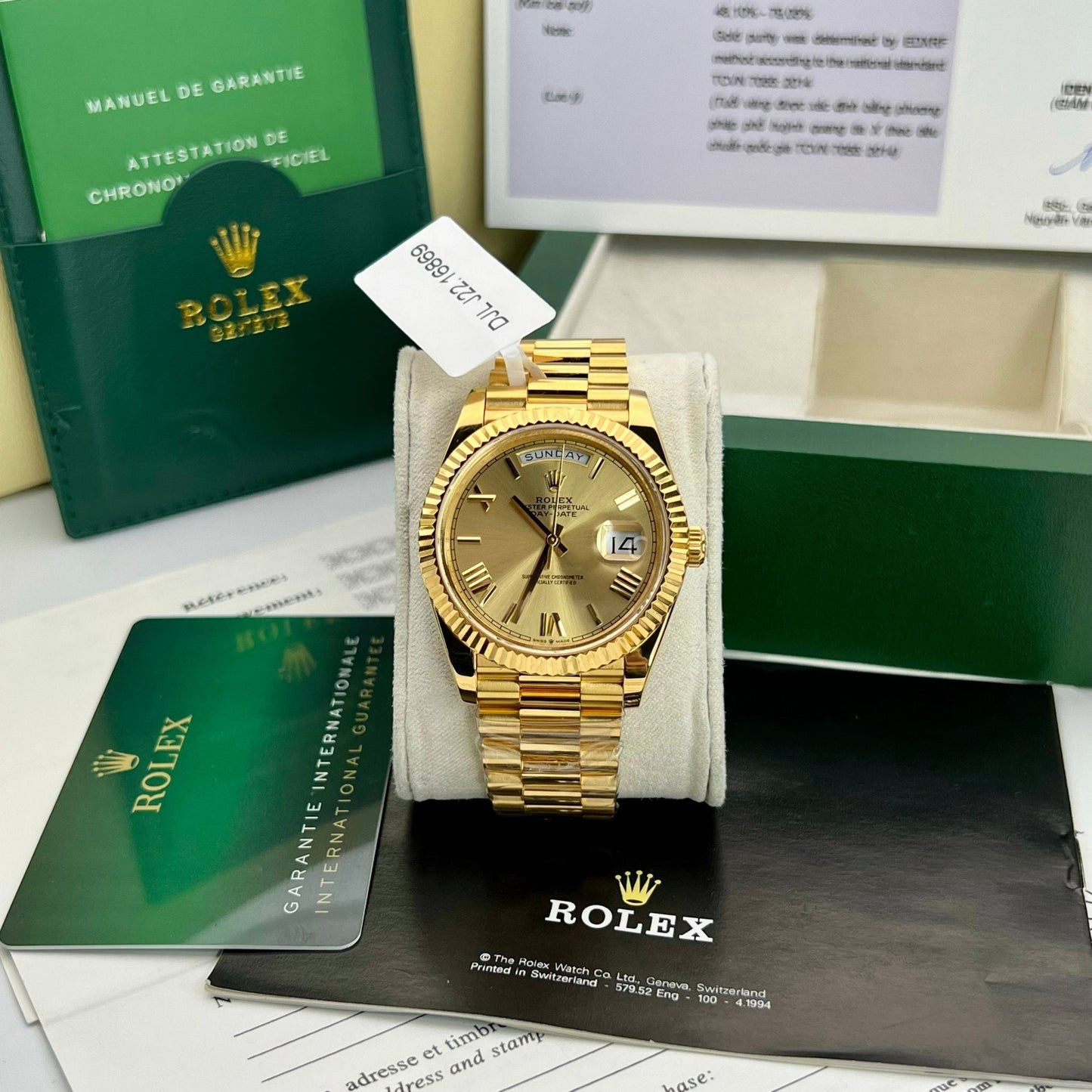 Rolex Day-Date 40 Men's Watch 228238-0006 coated 18k yellow Oro Best 1:1 Edizione