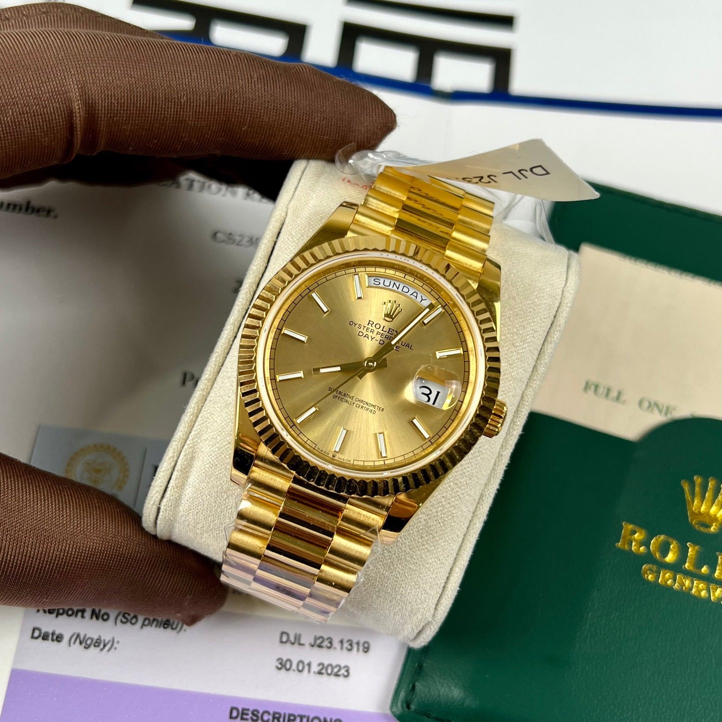 Rolex Day-Date 40mm 228238-0003 coated 18k yellow Oro Best 1:1 Edizione 130 gram