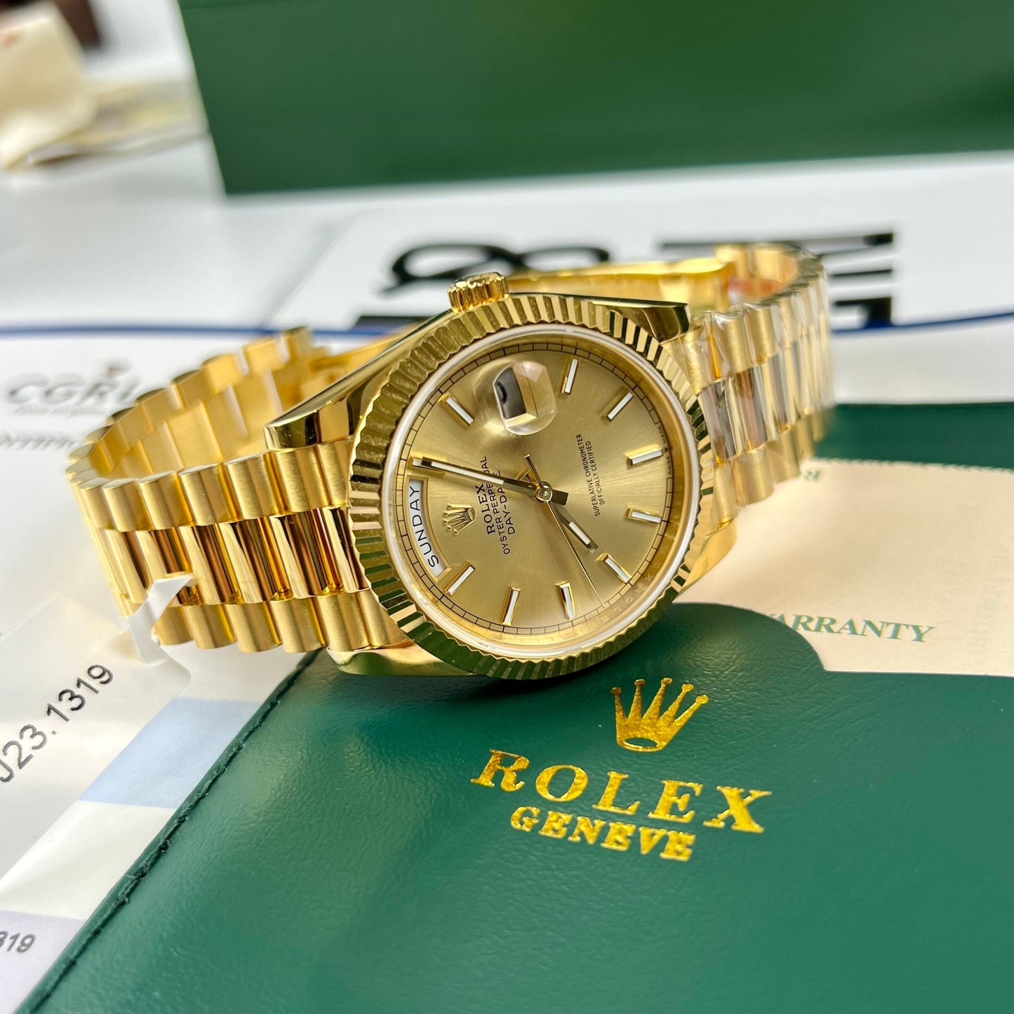 Rolex Day-Date 40mm 228238-0003 coated 18k yellow Oro Best 1:1 Edizione 130 gram