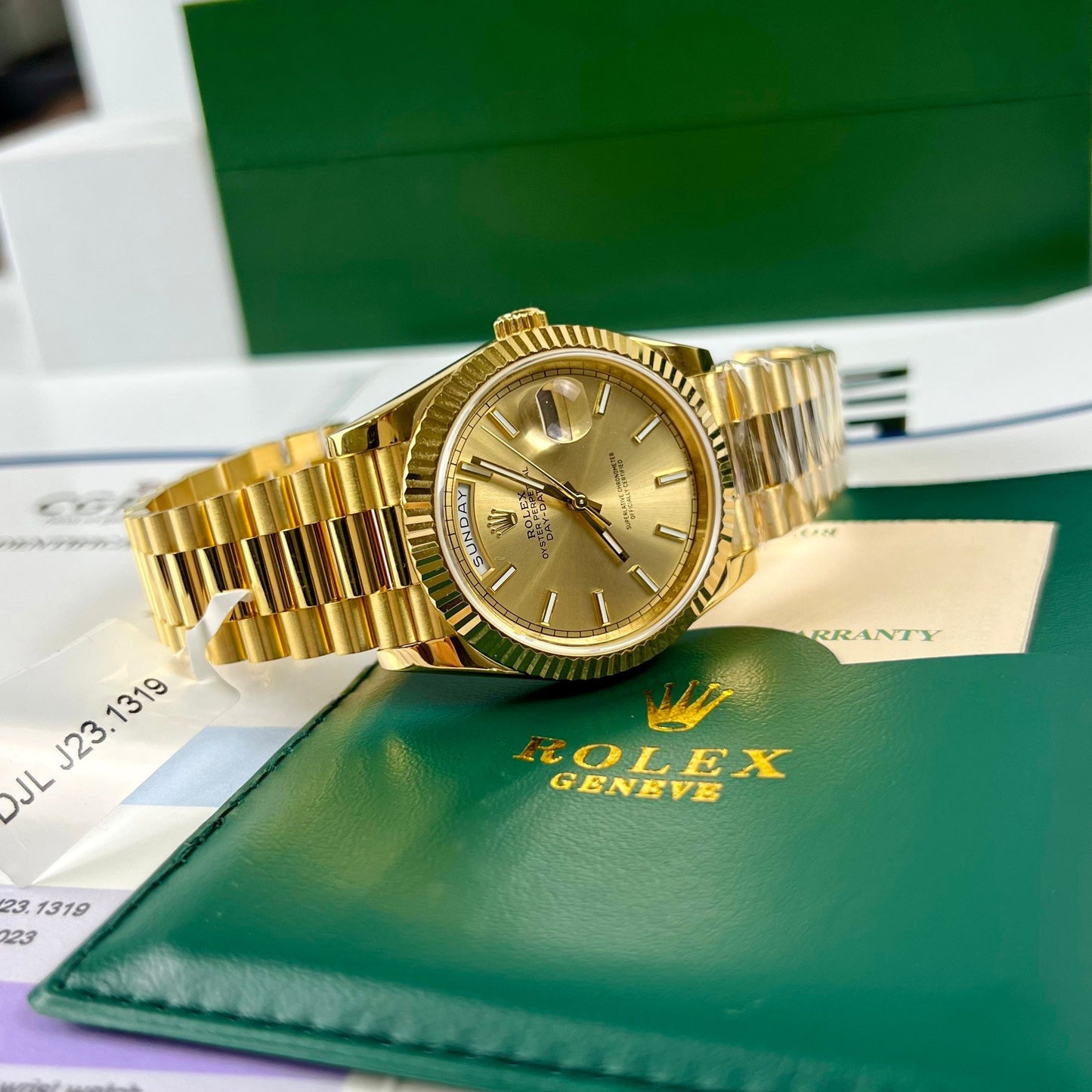 Rolex Day-Date 40mm 228238-0003 coated 18k yellow Oro Best 1:1 Edizione 130 gram