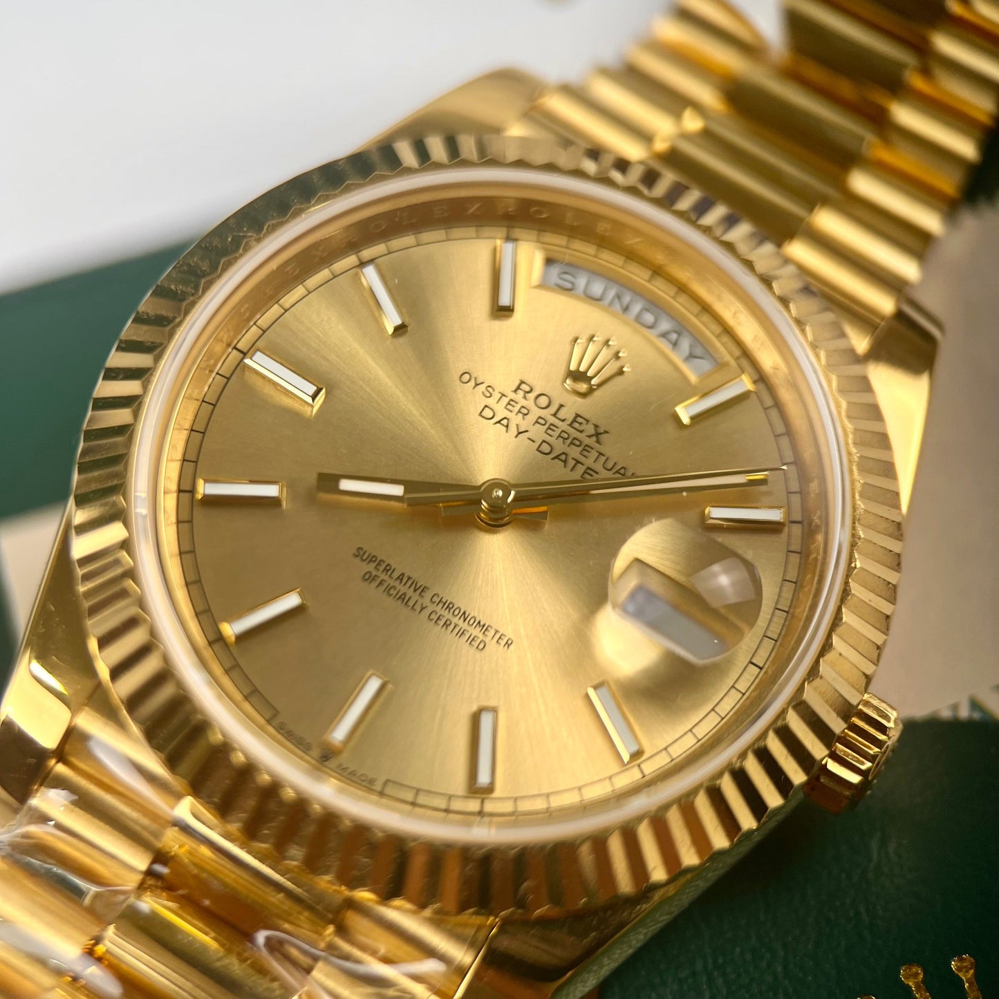 Rolex Day-Date 40mm 228238-0003 coated 18k yellow Oro Best 1:1 Edizione 130 gram