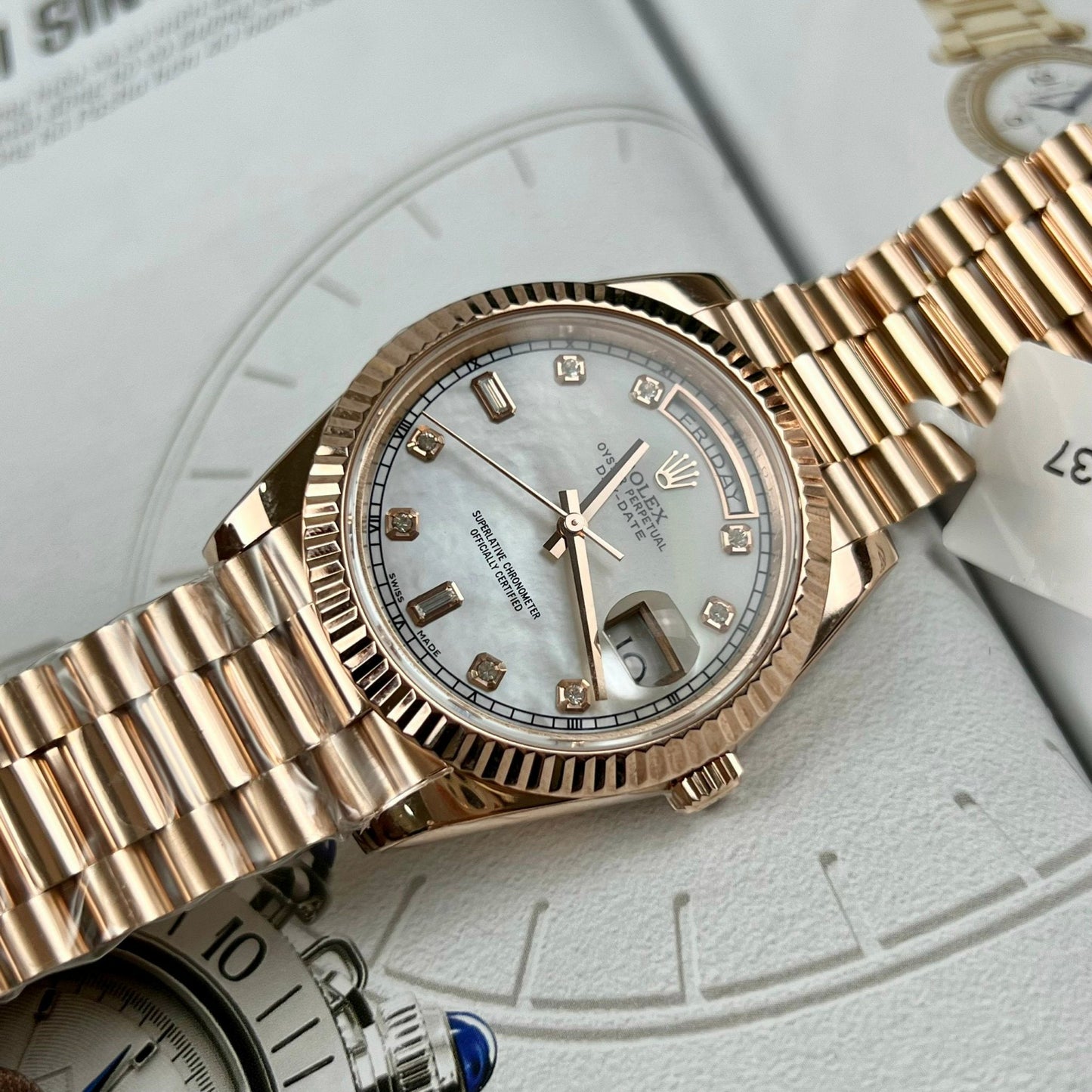 Rolex Day-Date 36mm M128235-0029 Best 1:1 Edizione coated 18k Rosa Oro 130 gram