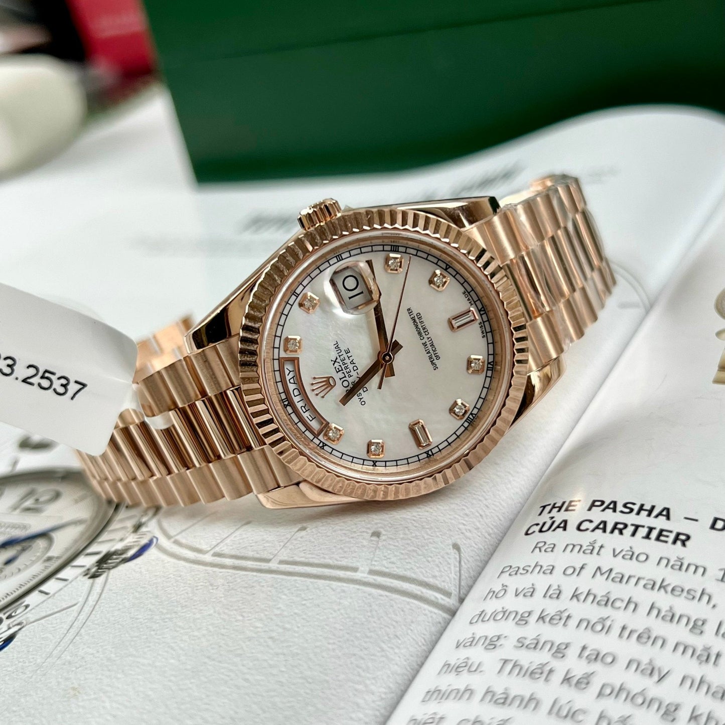 Rolex Day-Date 36mm M128235-0029 Best 1:1 Edizione coated 18k Rosa Oro 130 gram